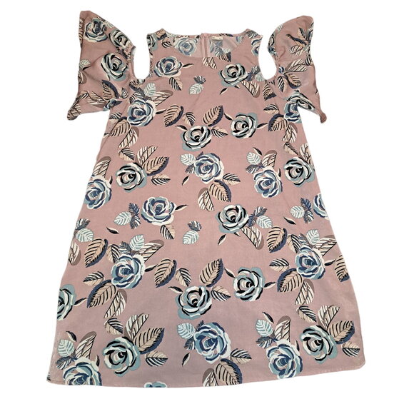 Pink Owl Dusty Pink Floral Cold Shoulders Shirt or Dress Size Large - Picture 3 of 5